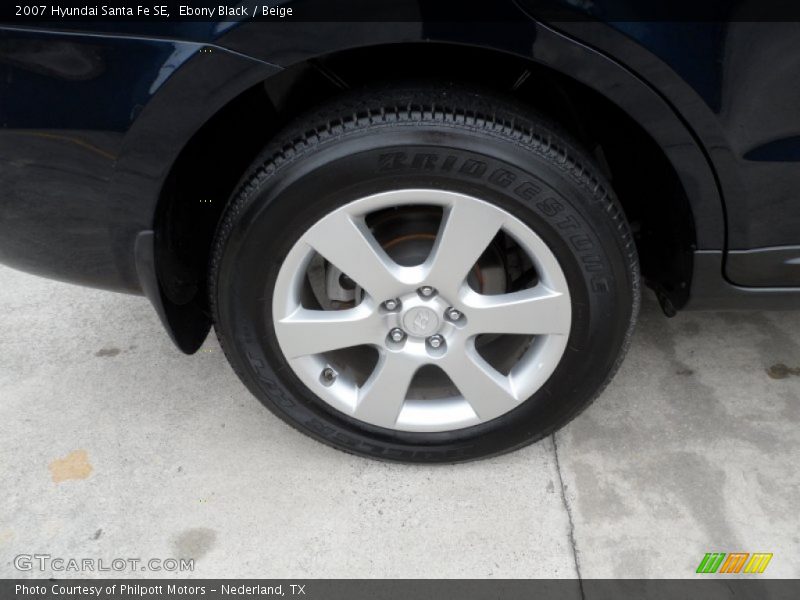 Ebony Black / Beige 2007 Hyundai Santa Fe SE