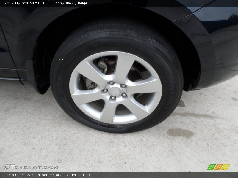 Ebony Black / Beige 2007 Hyundai Santa Fe SE