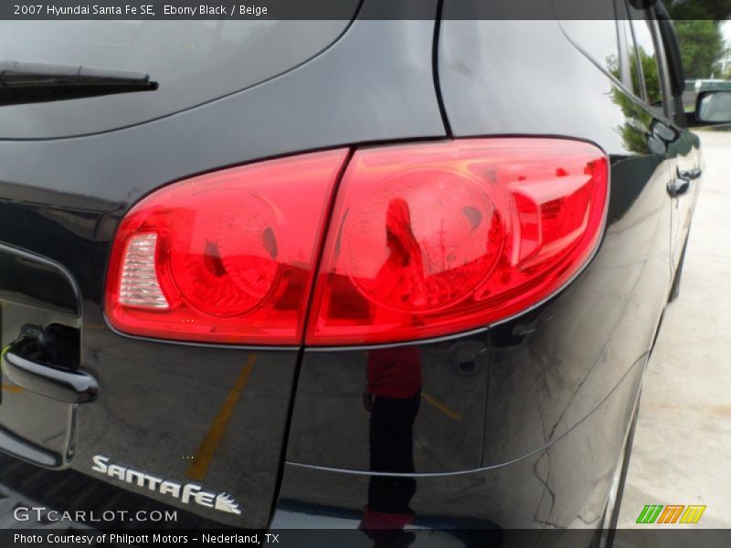 Ebony Black / Beige 2007 Hyundai Santa Fe SE
