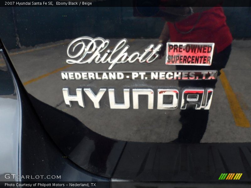 Ebony Black / Beige 2007 Hyundai Santa Fe SE