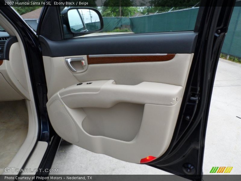 Ebony Black / Beige 2007 Hyundai Santa Fe SE