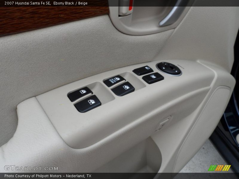 Ebony Black / Beige 2007 Hyundai Santa Fe SE
