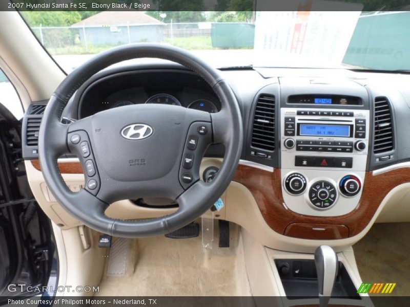 Ebony Black / Beige 2007 Hyundai Santa Fe SE