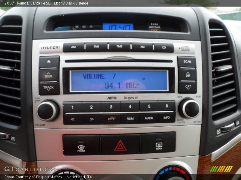 Ebony Black / Beige 2007 Hyundai Santa Fe SE