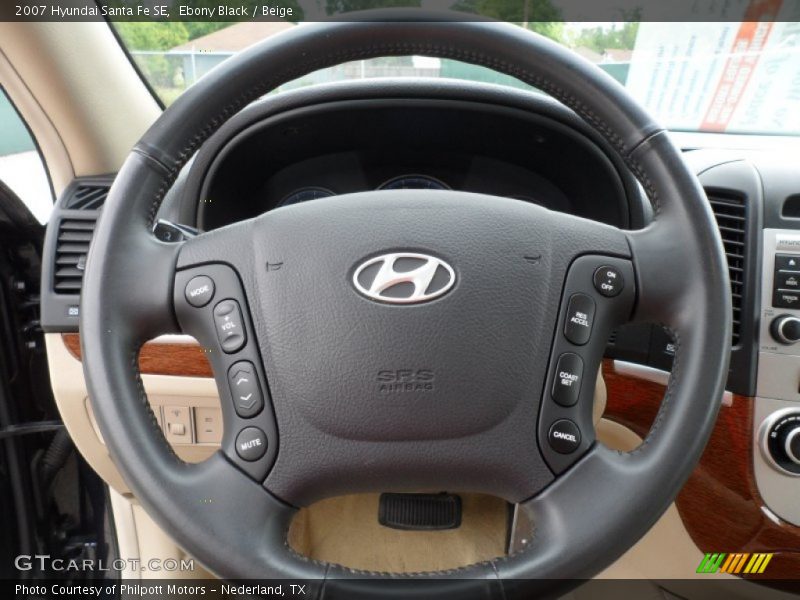 Ebony Black / Beige 2007 Hyundai Santa Fe SE