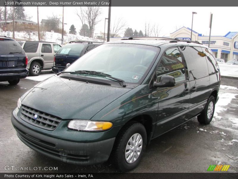 Deep Hunter Green Metallic / Gray 1998 Plymouth Voyager