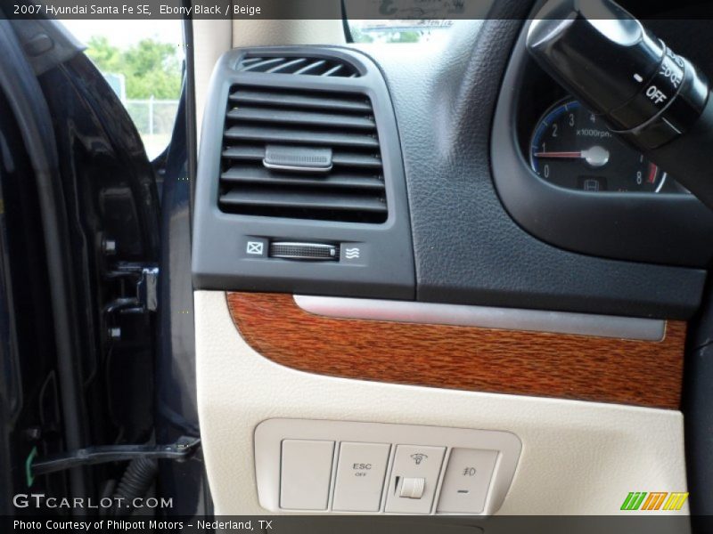 Ebony Black / Beige 2007 Hyundai Santa Fe SE