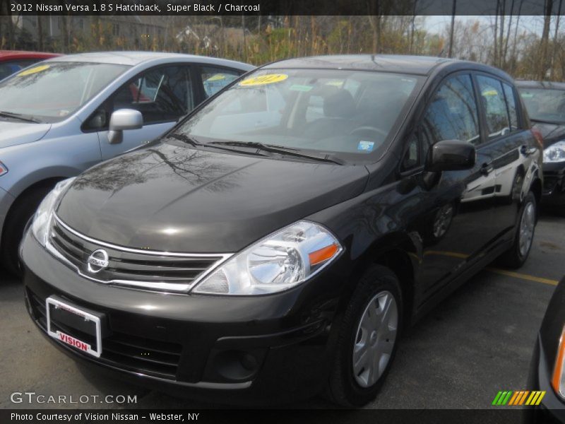 Super Black / Charcoal 2012 Nissan Versa 1.8 S Hatchback