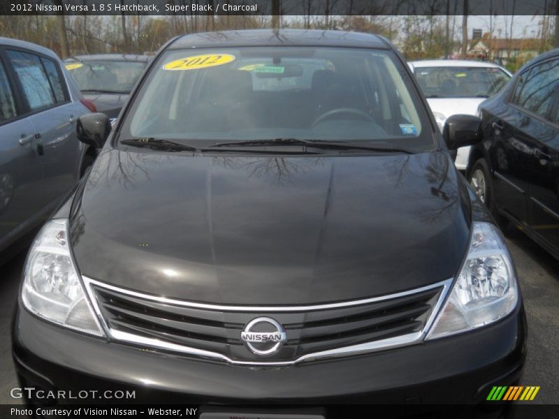 Super Black / Charcoal 2012 Nissan Versa 1.8 S Hatchback