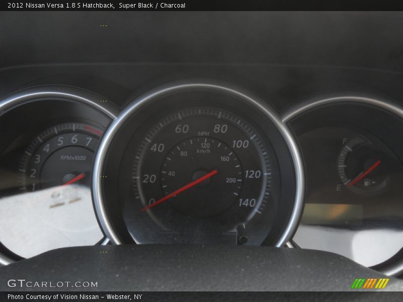 Super Black / Charcoal 2012 Nissan Versa 1.8 S Hatchback