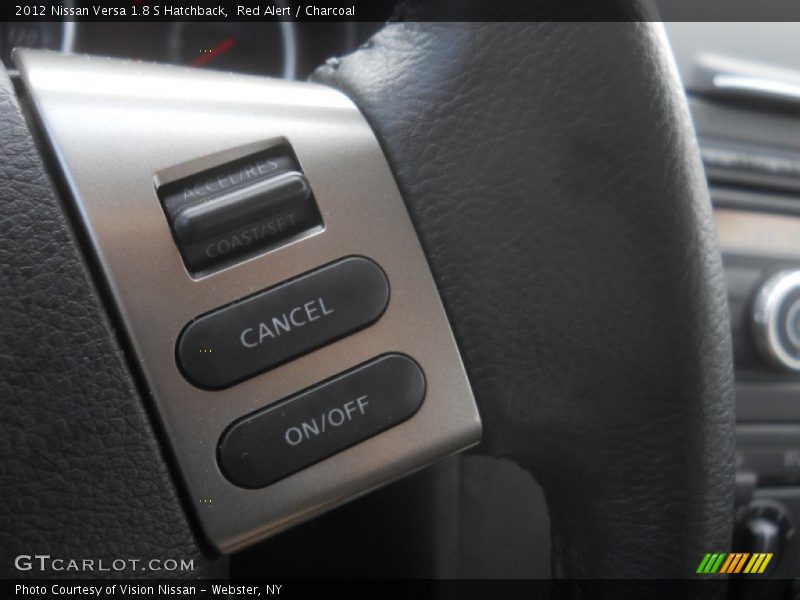 Red Alert / Charcoal 2012 Nissan Versa 1.8 S Hatchback