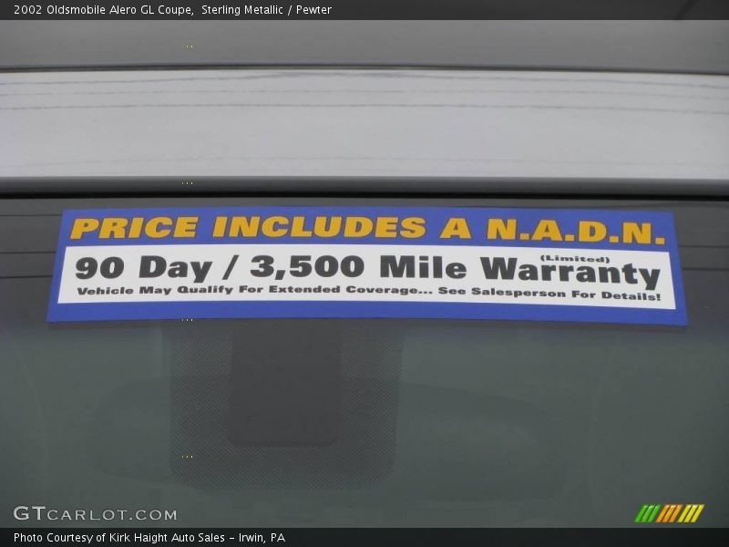Sterling Metallic / Pewter 2002 Oldsmobile Alero GL Coupe