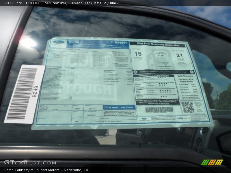 Tuxedo Black Metallic / Black 2012 Ford F150 FX4 SuperCrew 4x4