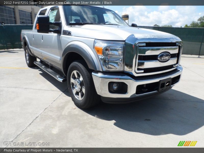 Ingot Silver Metallic / Black 2012 Ford F250 Super Duty Lariat Crew Cab