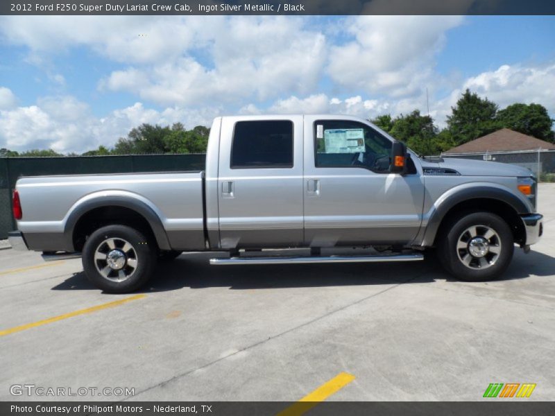 Ingot Silver Metallic / Black 2012 Ford F250 Super Duty Lariat Crew Cab