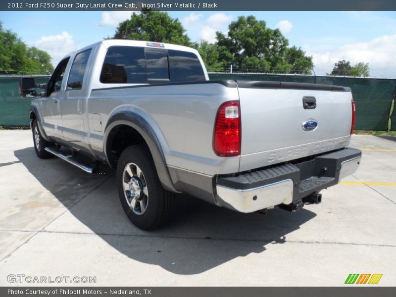 Ingot Silver Metallic / Black 2012 Ford F250 Super Duty Lariat Crew Cab
