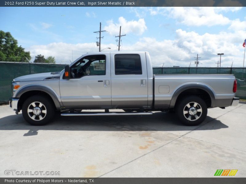 Ingot Silver Metallic / Black 2012 Ford F250 Super Duty Lariat Crew Cab