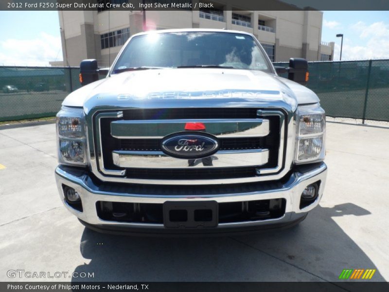 Ingot Silver Metallic / Black 2012 Ford F250 Super Duty Lariat Crew Cab