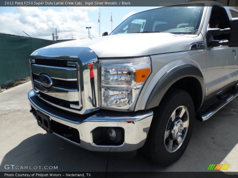 Ingot Silver Metallic / Black 2012 Ford F250 Super Duty Lariat Crew Cab