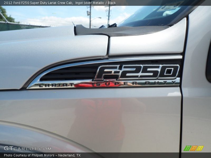 Ingot Silver Metallic / Black 2012 Ford F250 Super Duty Lariat Crew Cab
