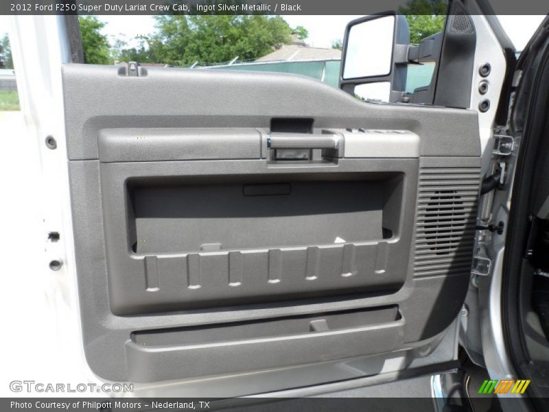 Ingot Silver Metallic / Black 2012 Ford F250 Super Duty Lariat Crew Cab