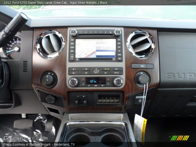 Ingot Silver Metallic / Black 2012 Ford F250 Super Duty Lariat Crew Cab
