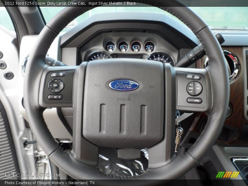 Ingot Silver Metallic / Black 2012 Ford F250 Super Duty Lariat Crew Cab