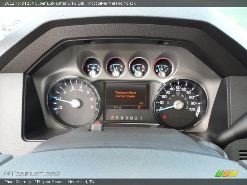 Ingot Silver Metallic / Black 2012 Ford F250 Super Duty Lariat Crew Cab