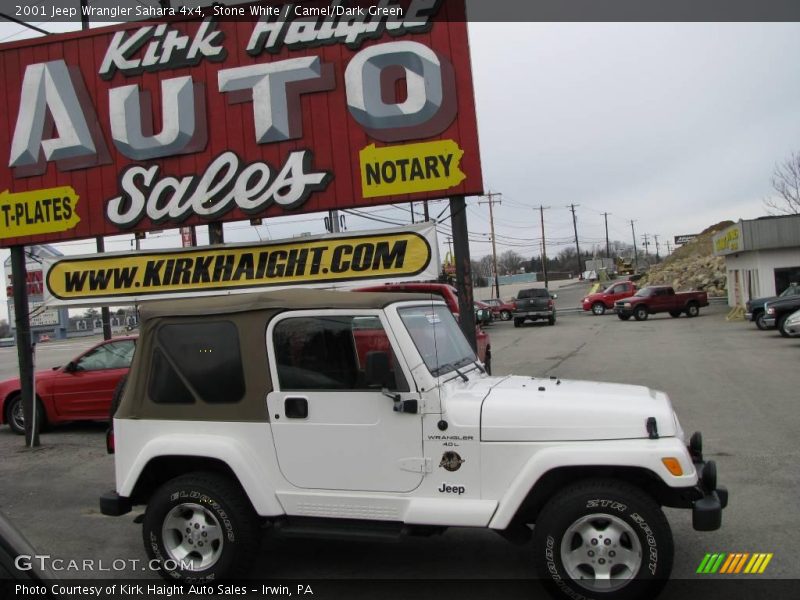 Stone White / Camel/Dark Green 2001 Jeep Wrangler Sahara 4x4