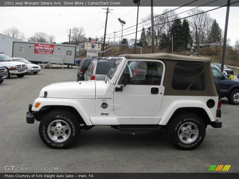 Stone White / Camel/Dark Green 2001 Jeep Wrangler Sahara 4x4