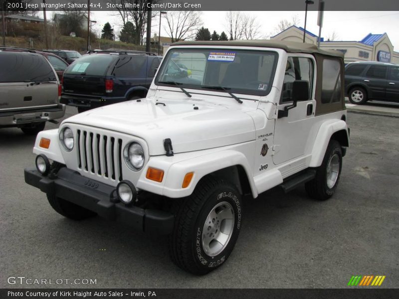 Stone White / Camel/Dark Green 2001 Jeep Wrangler Sahara 4x4