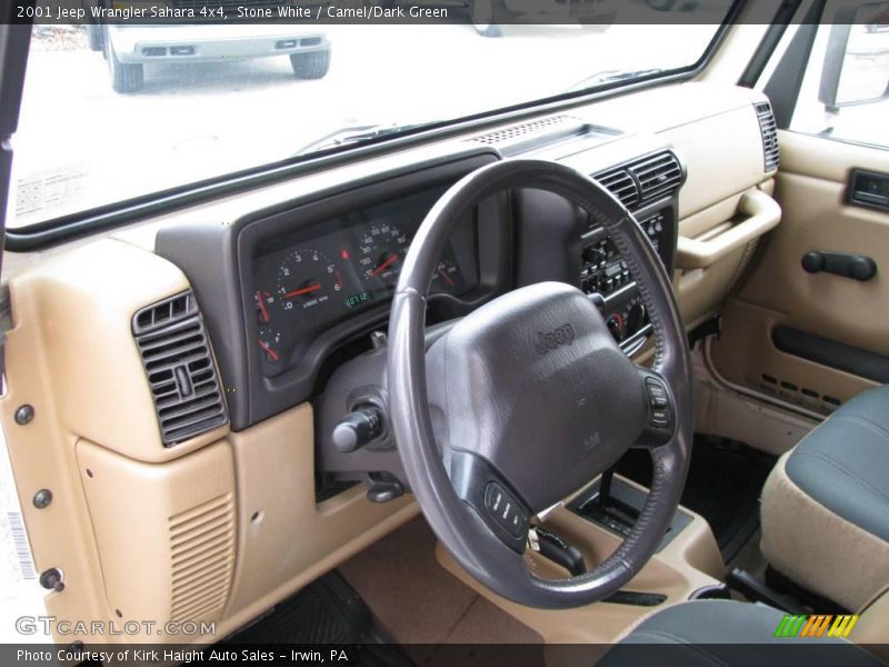 Stone White / Camel/Dark Green 2001 Jeep Wrangler Sahara 4x4