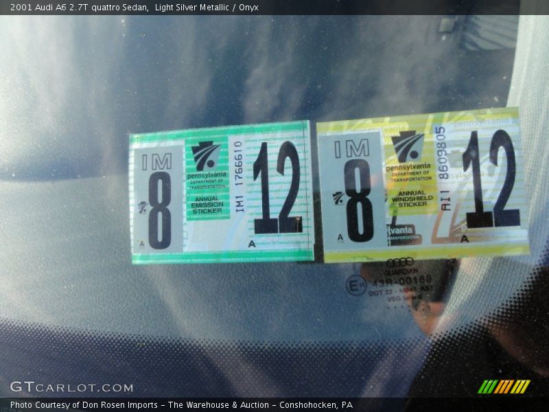 Light Silver Metallic / Onyx 2001 Audi A6 2.7T quattro Sedan