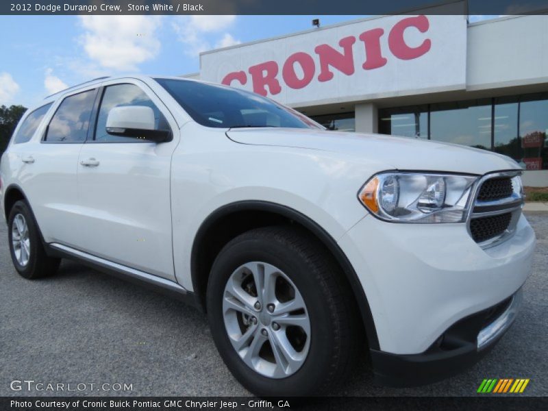 Stone White / Black 2012 Dodge Durango Crew