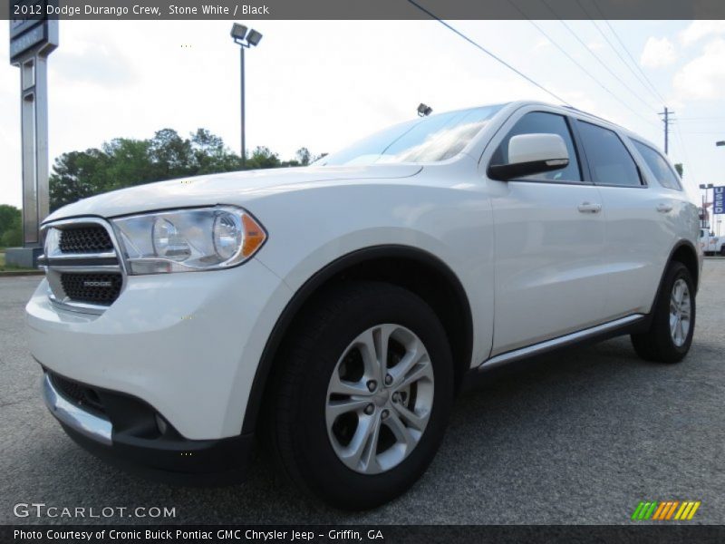 Stone White / Black 2012 Dodge Durango Crew