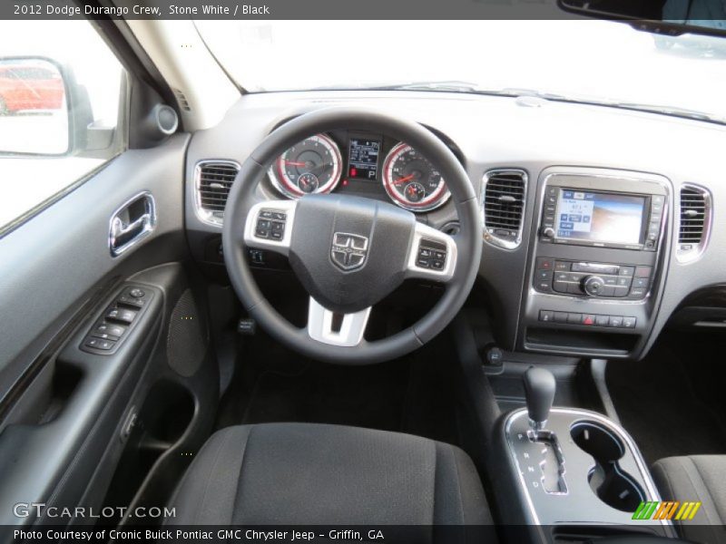 Stone White / Black 2012 Dodge Durango Crew