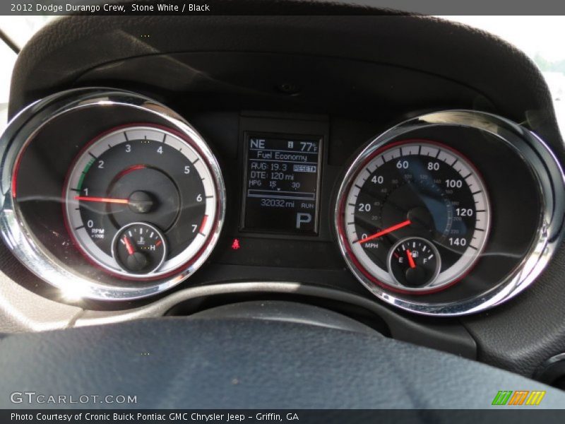 Stone White / Black 2012 Dodge Durango Crew