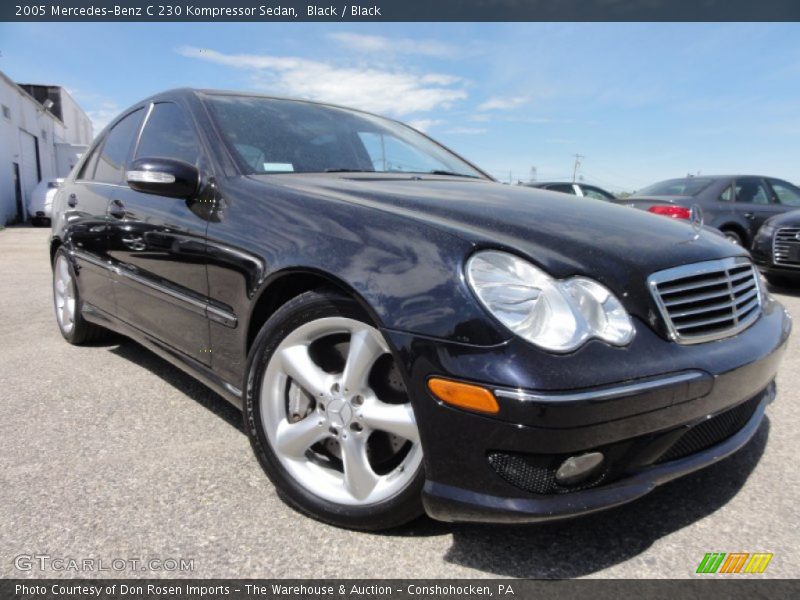 Black / Black 2005 Mercedes-Benz C 230 Kompressor Sedan