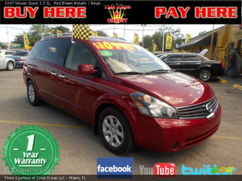 Red Brawn Metallic / Beige 2007 Nissan Quest 3.5 SL