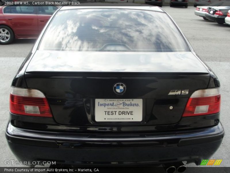 Carbon Black Metallic / Black 2002 BMW M5