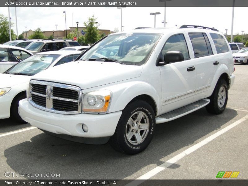 Bright White / Dark Khaki/Light Graystone 2004 Dodge Durango Limited