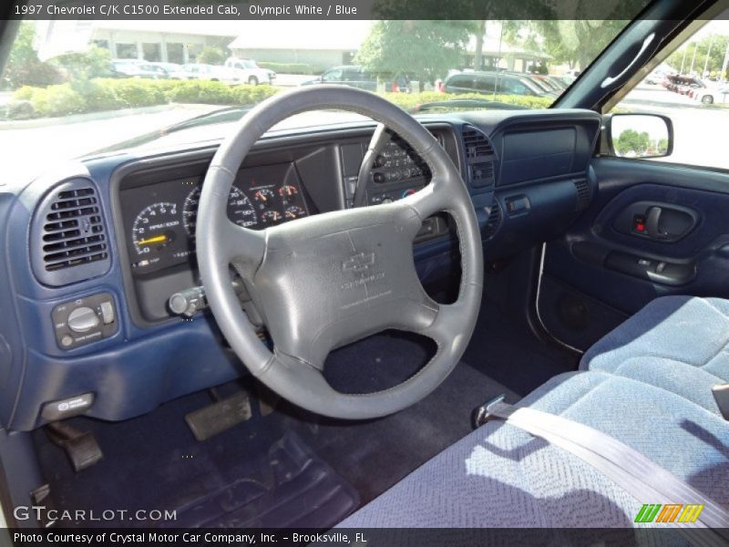 Olympic White / Blue 1997 Chevrolet C/K C1500 Extended Cab