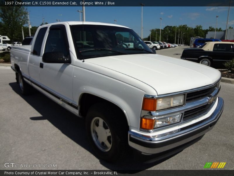 Olympic White / Blue 1997 Chevrolet C/K C1500 Extended Cab