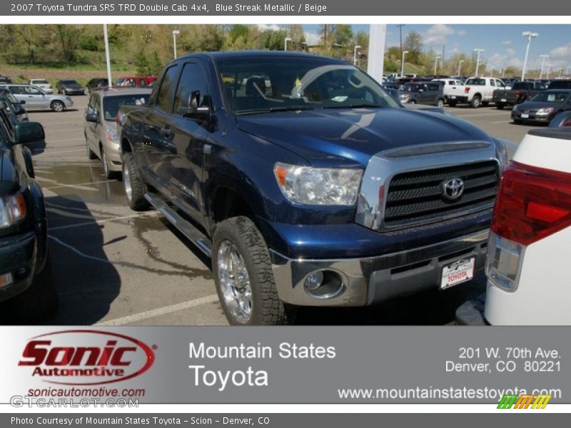 Blue Streak Metallic / Beige 2007 Toyota Tundra SR5 TRD Double Cab 4x4
