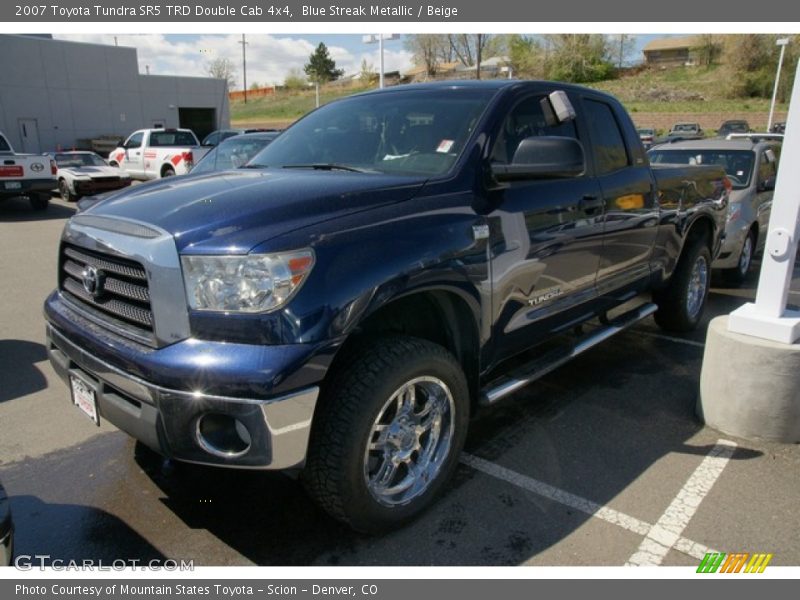 Blue Streak Metallic / Beige 2007 Toyota Tundra SR5 TRD Double Cab 4x4