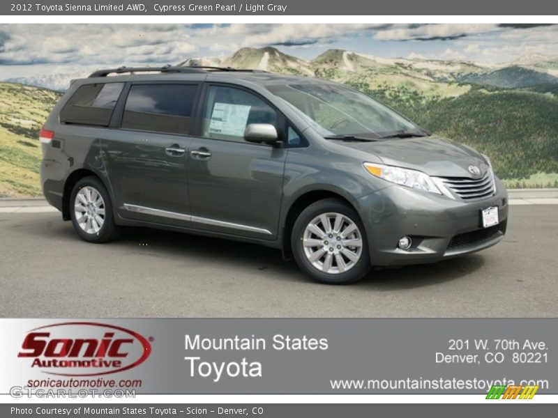 Cypress Green Pearl / Light Gray 2012 Toyota Sienna Limited AWD