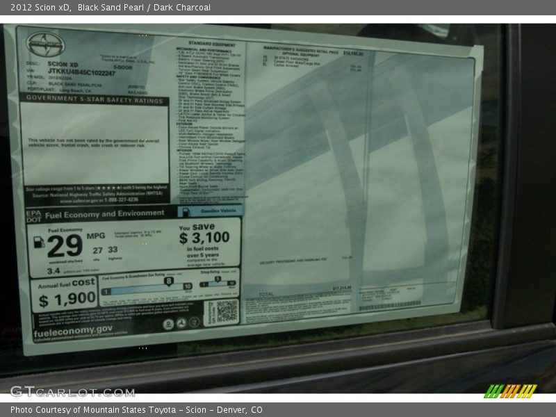 Black Sand Pearl / Dark Charcoal 2012 Scion xD