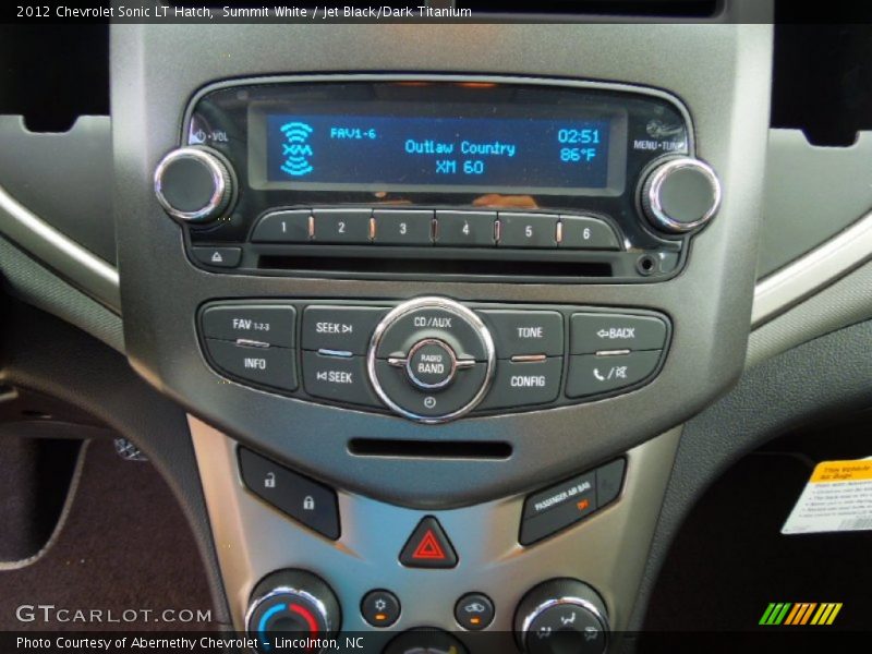 Summit White / Jet Black/Dark Titanium 2012 Chevrolet Sonic LT Hatch