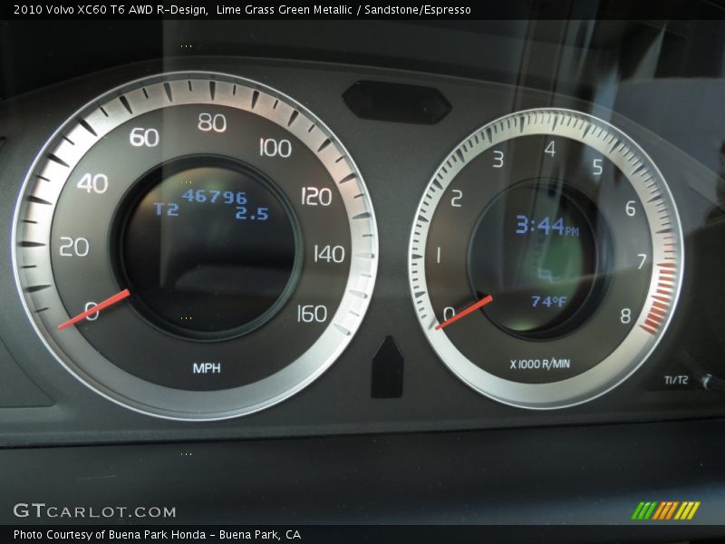 Lime Grass Green Metallic / Sandstone/Espresso 2010 Volvo XC60 T6 AWD R-Design