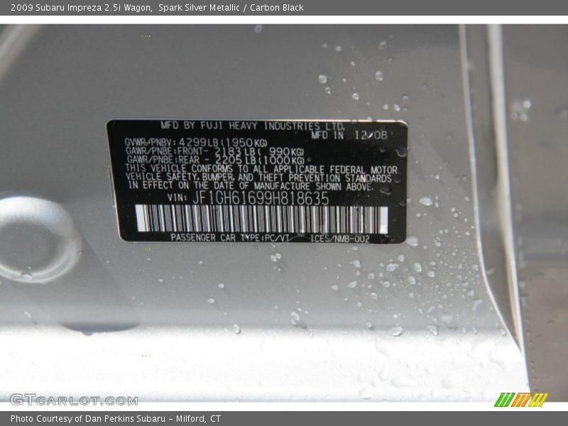 Spark Silver Metallic / Carbon Black 2009 Subaru Impreza 2.5i Wagon